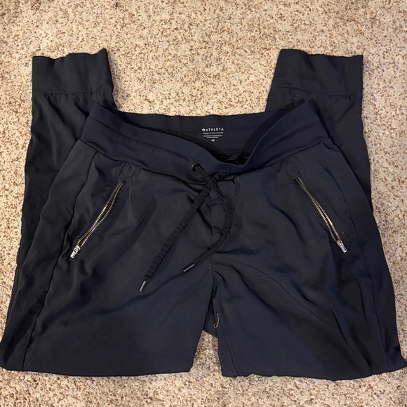 Athleta Black Stretch Zip-Pocket Jogger Pants size M - Picture 3 of 5